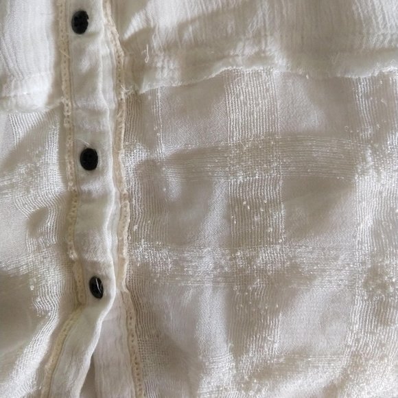 Free People Ivory Peasant Blouse - Hi Lo Hem - S - Picture 3 of 4